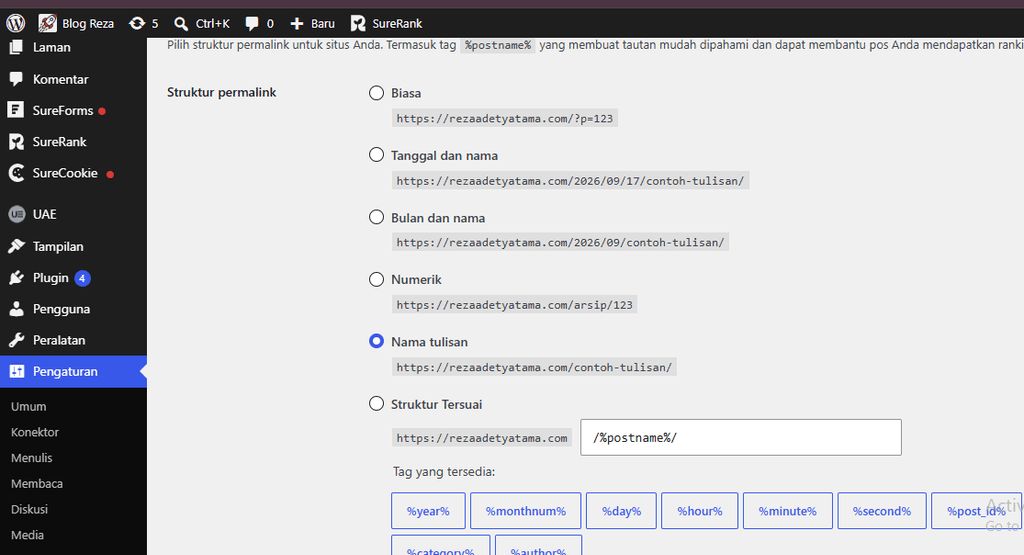 Pengaturan SEO Dasar di WordPress: Permalink, Title, dan Lainnya permalink